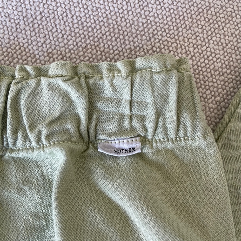 MOTHER Women's Straight Leg Jeans in Light Green - Picture 5 of 7